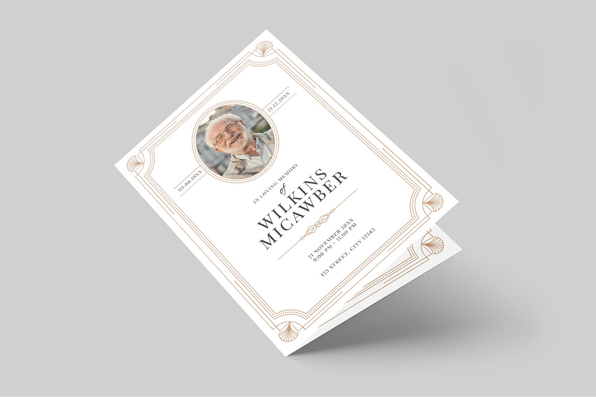 Funeral Program with Deco Border, a Flyer Template by BrandPacks (Photo 4 of 8)