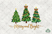 Christmas Tree PNG, Merry and Bright, an Illustration by Craft Nest (Thumbnail 1 of 6)
