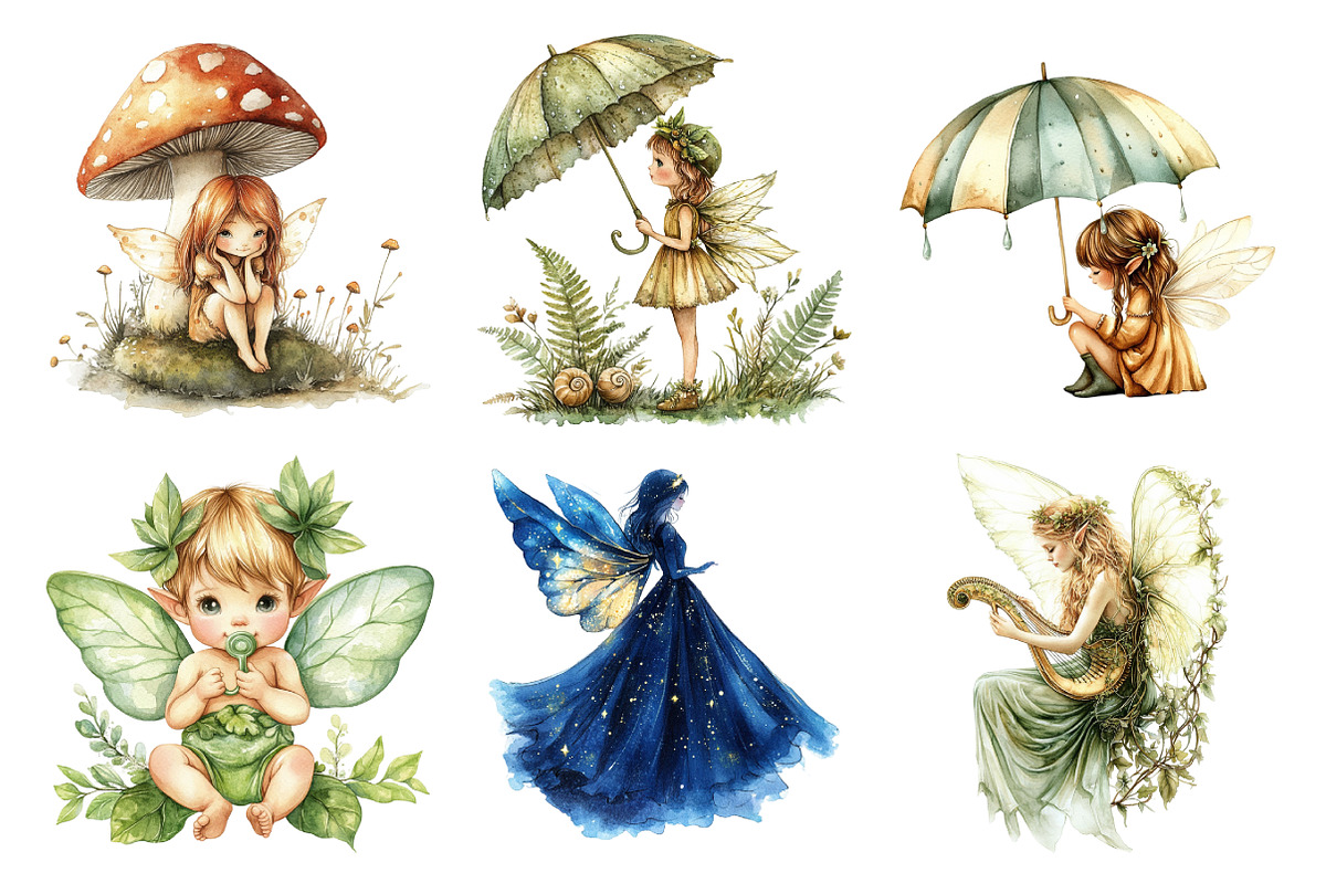 Woodland Fairy Clipart, an Illustration by Daily.Designs (Photo 8 of 9)