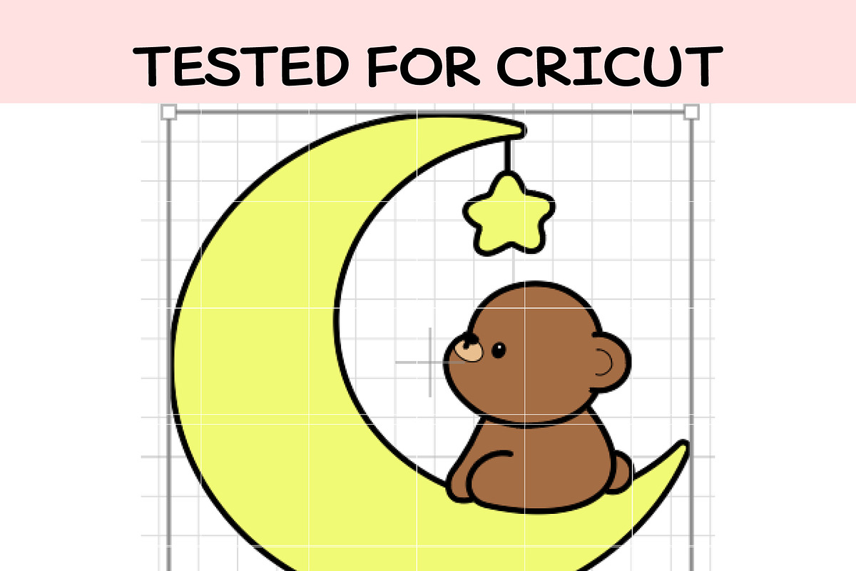 Cute Bear with Moon SVG Bundle, a Graphic by TheHitShop (Photo 5 of 10)