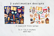 Magic school watercolor tumbler wrap, an Object Graphic by AnastasiaWatercolor (Thumbnail 4 of 5)