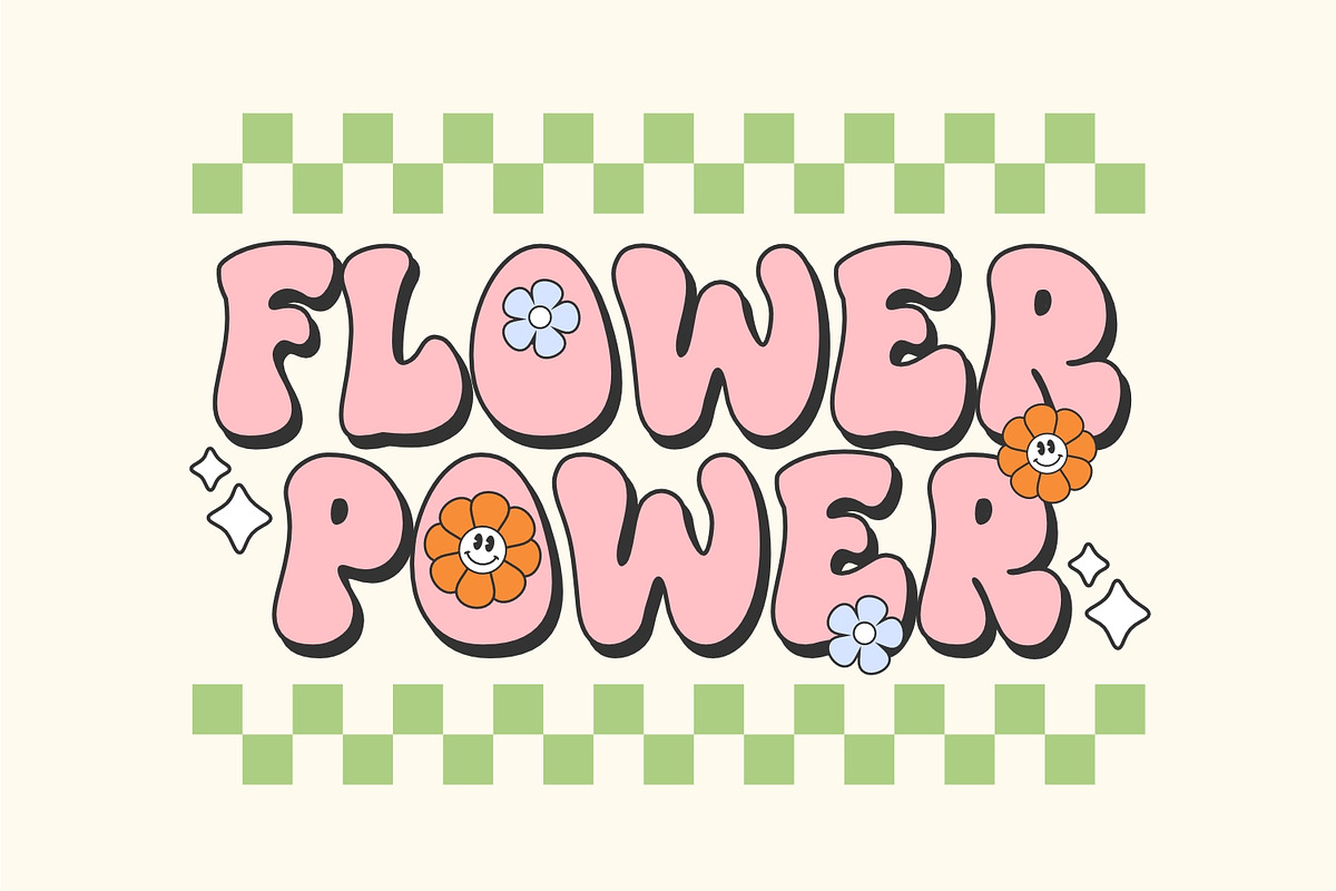 Retro Daisy - Groovy Retro Font, a Handwritten Font by Keithzo (Photo 5 of 9)