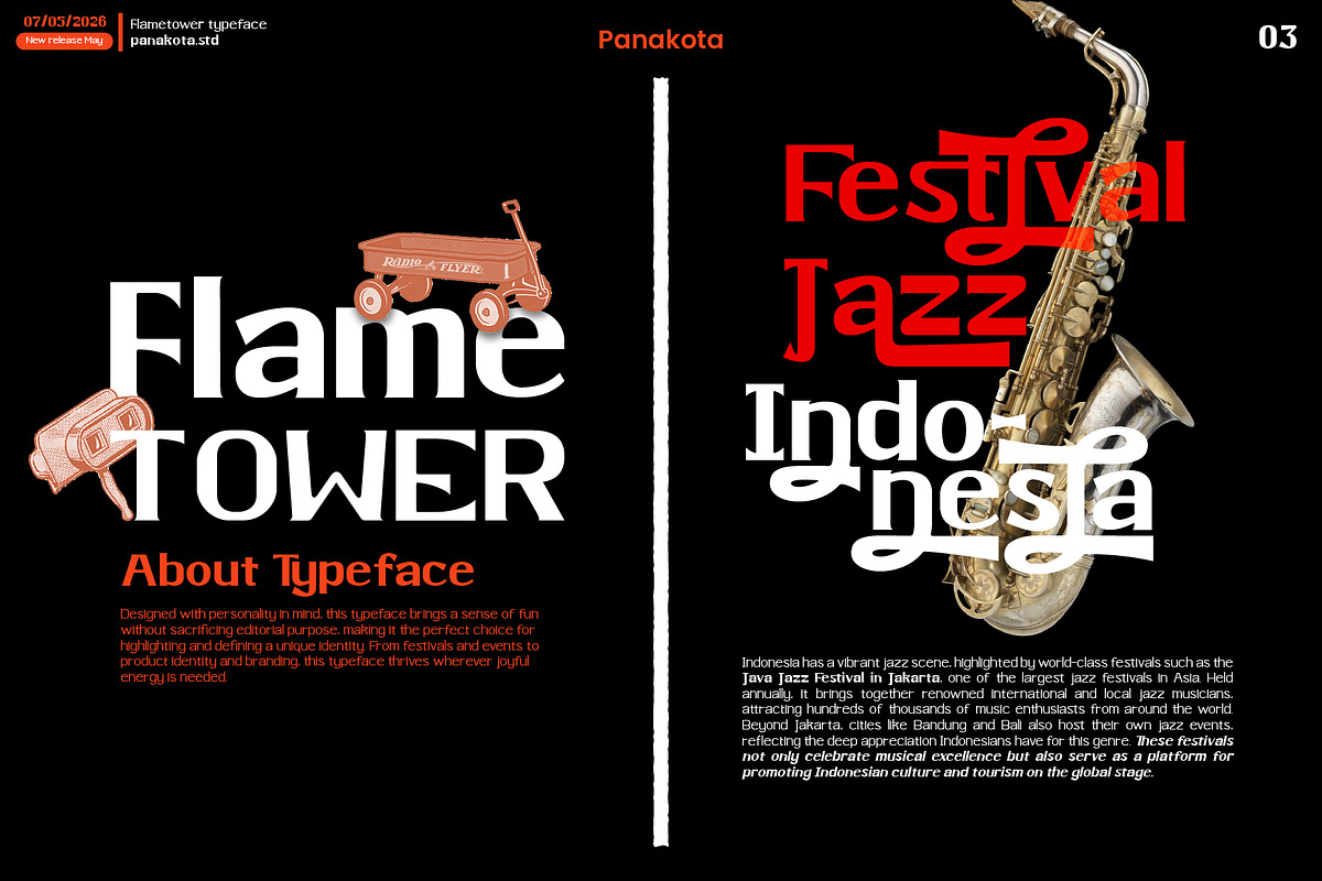 FLAMETOWER FAMILY TYPEFACE & DISPLAY, a Sans Serif Font by panakota studio (Photo 6 of 8)