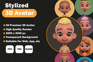 Stylized 3D Avatar Set