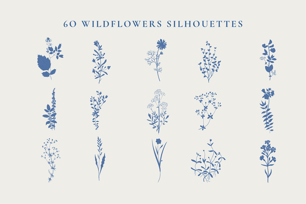 Indigo Wildflowers Illustrations, a Graphic by Paper Flowers Studio (Photo 2 of 6)