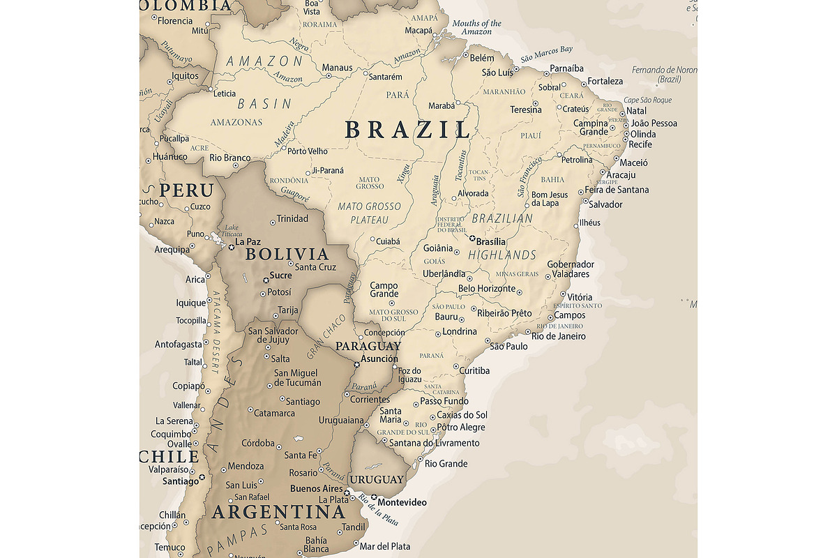 Vector World Map - Large&Detailed, a Decorative Illustration by PorcuPen Works (Photo 4 of 9)