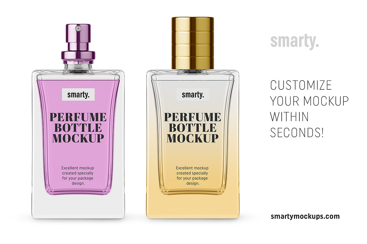 Perfume bottle mockup, a Product Mockup by Smarty Mockups (Photo 3 of 5)