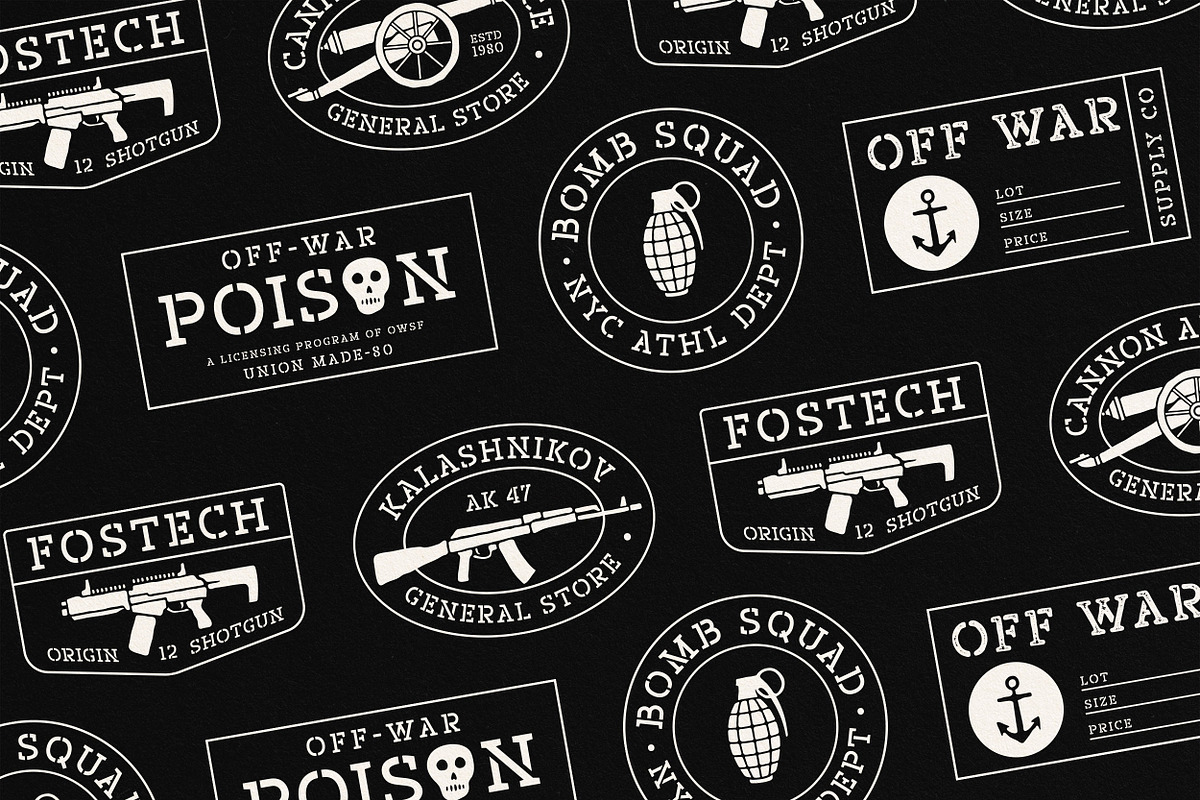 Off War - Stencil Font preview 4