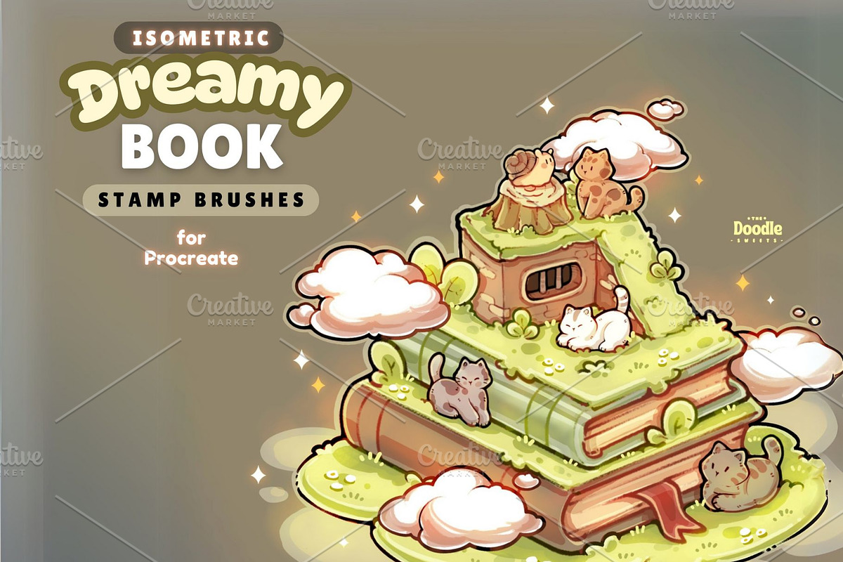 Dreamy Books Stamp Brushes, a Brush Add-On by TheDoodleSweets (Photo 1 of 6)