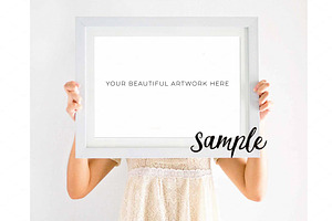 White Frame Mock Up Styled Photos