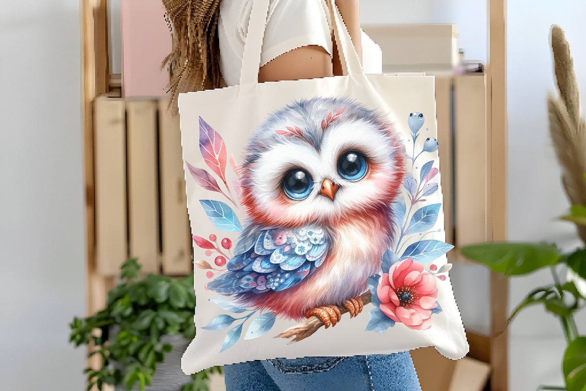Boho Owl Sublimation Clipart, an Illustration by Watercolor design (Photo 3 of 5)