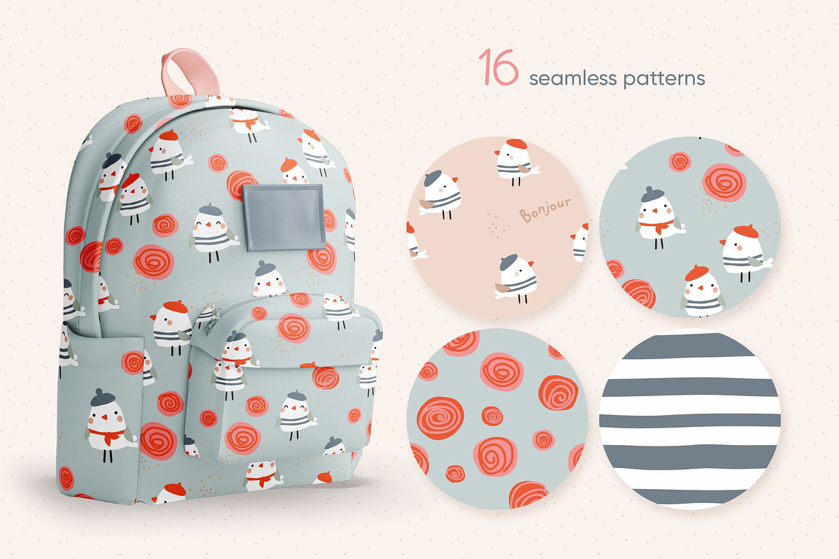 Bonjour graphic collection, a Pattern Graphic by SurfaceStories (Photo 4 of 8)