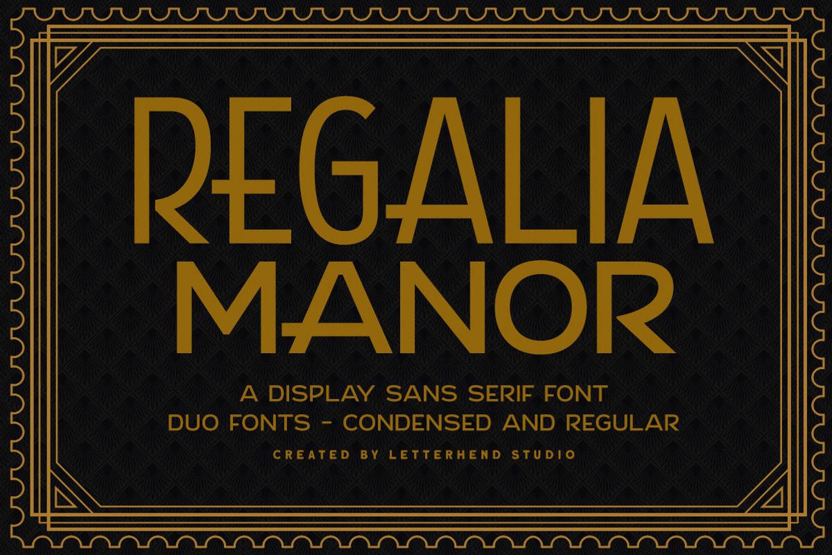 Regalia Manor - Art Deco Font, a Sans Serif Font by Letterhend Studio (Photo 1 of 9)
