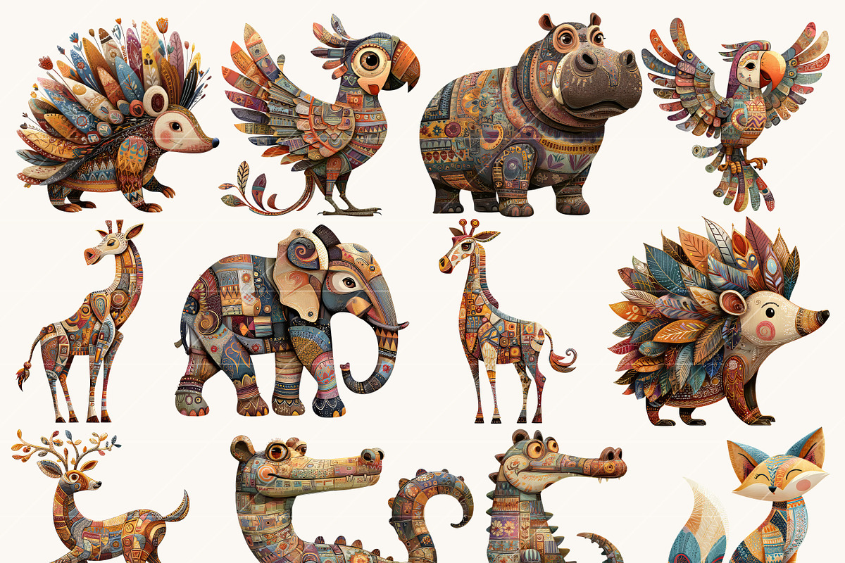 Whimsical African Safari Animals, an Animal Illustration by BusyDaydesign (Photo 3 of 9)