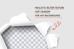 Torn paper hole realistic vector