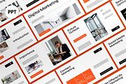 White Orange Digital Marketing PPT, a Presentation Template by graphicook (Thumbnail 1 of 4)