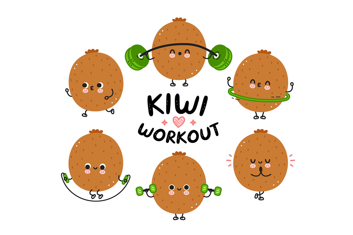Fruits Workout Characters Bundle, a Food Illustration by Slavko Kahovsky (Photo 4 of 10)