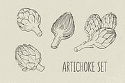 Artichoke, hand drawn set, patterns, a Decorative Illustration by Good Studio (Thumbnail 2 of 8)