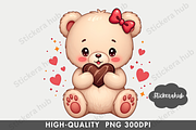 Cute Valentine Clipart Png, a Seasonal Illustration by Stickera Hub (Thumbnail 5 of 15)