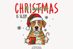 Sarcastic Christmas Funny Dog Coffee, an Illustration by SinaCreation