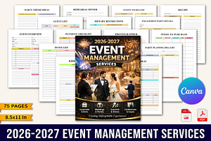 2026–2027 Event Management Planner, a Stationery Template by Designmela01