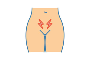 Menstrual Cramps And Pain Color Icon