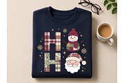 Retro Ho Ho Christmas Shirt, a Seasonal Illustration by DreamCafeArt (Thumbnail 2 of 7)