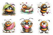 Funny Summer Bee Clipart, an Illustration by Dream Creation (Thumbnail 3 of 8)