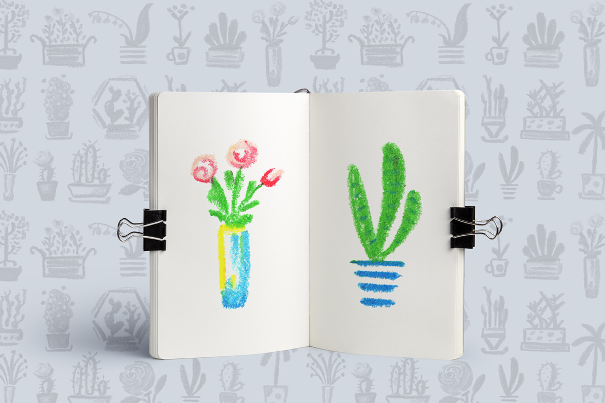 Cute Potted Flowers Pastel Clipart, a Decorative Illustration by RabbitAndPencil (Photo 4 of 5)