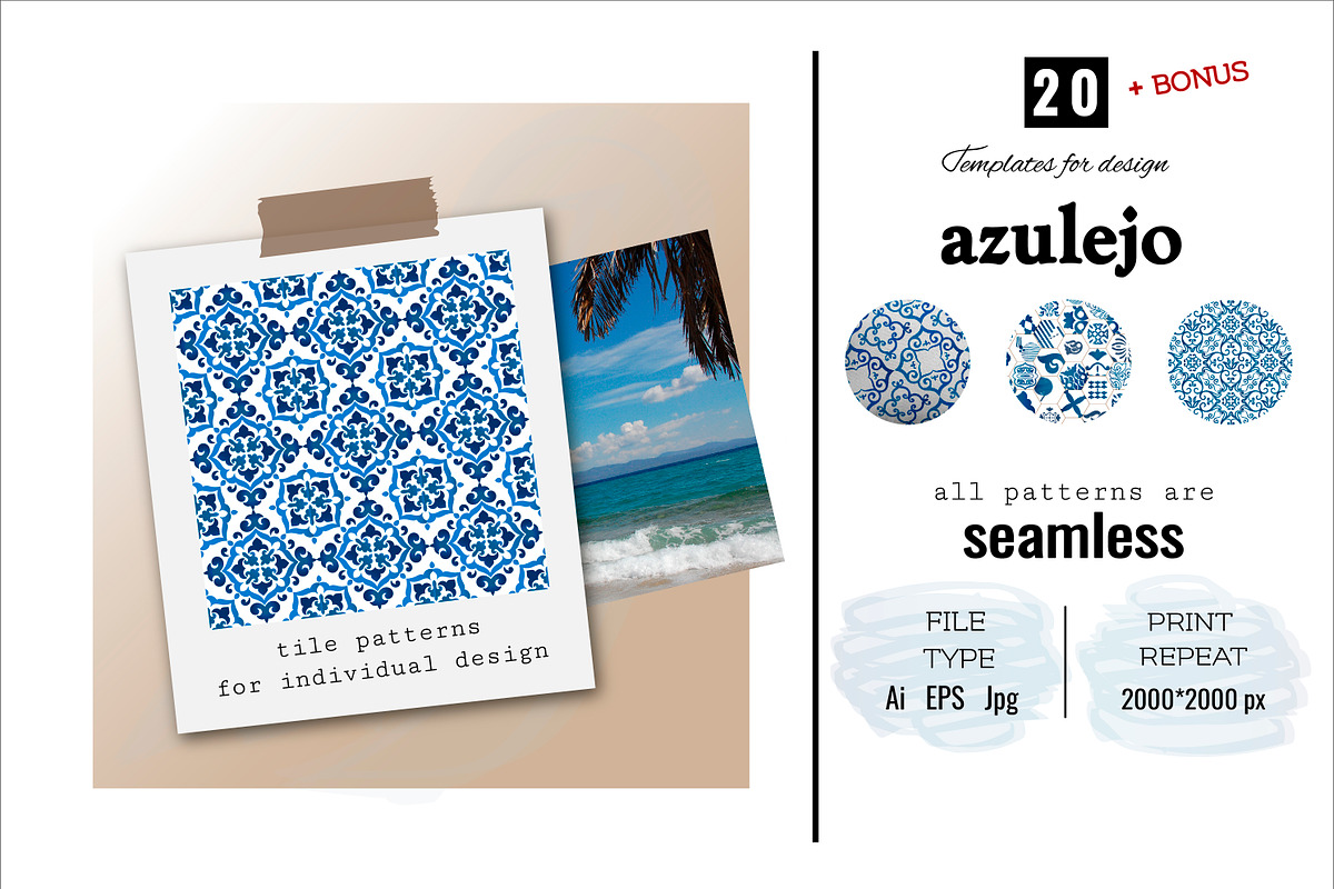 Set of 50 AZULEJO TILES templates, a Pattern Graphic by DeMih (Photo 1 of 8)