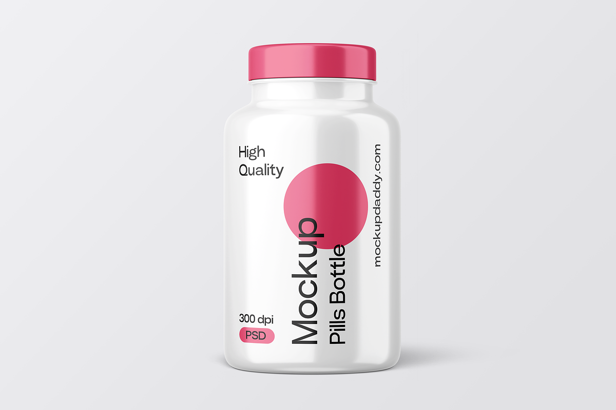 Vitamin & Supplement Bottle Mockup, a Cups & Container Mockup by Mockupdaddy (Photo 14 of 28)