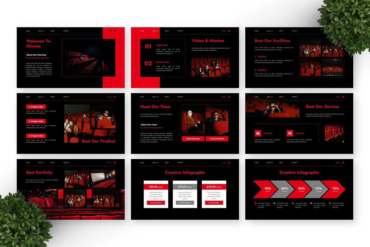 Cinema - Movie Powerpoint, a Presentation Template by Deepslide Studio (Photo 2 of 6)