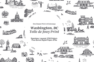 Washington DC Seamless Pattern Set