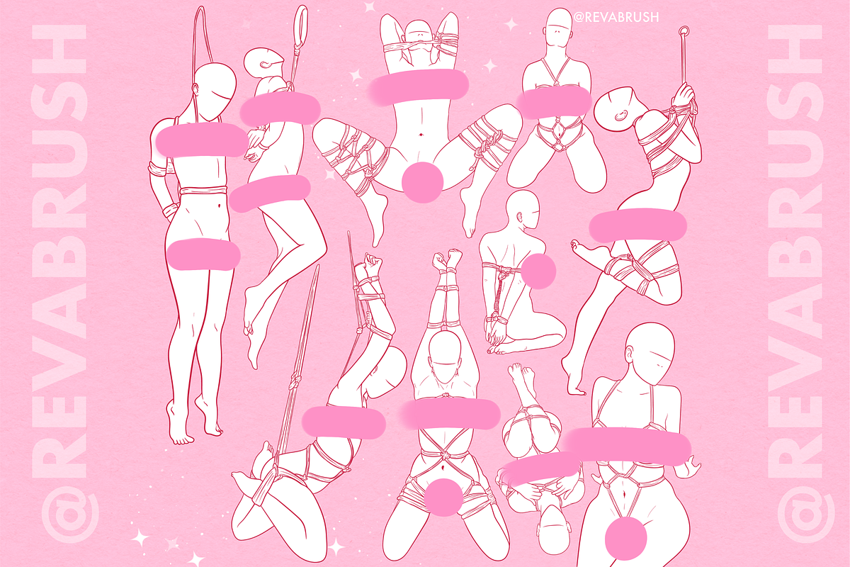Procreate Body Pose Female brushes, a Brush Add-On by Revabrush (Photo 3 of 6)
