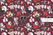 Valentine Cats Seamless Patterns Set, a Pattern Graphic by KaramfilaS (Thumbnail 14 of 17)