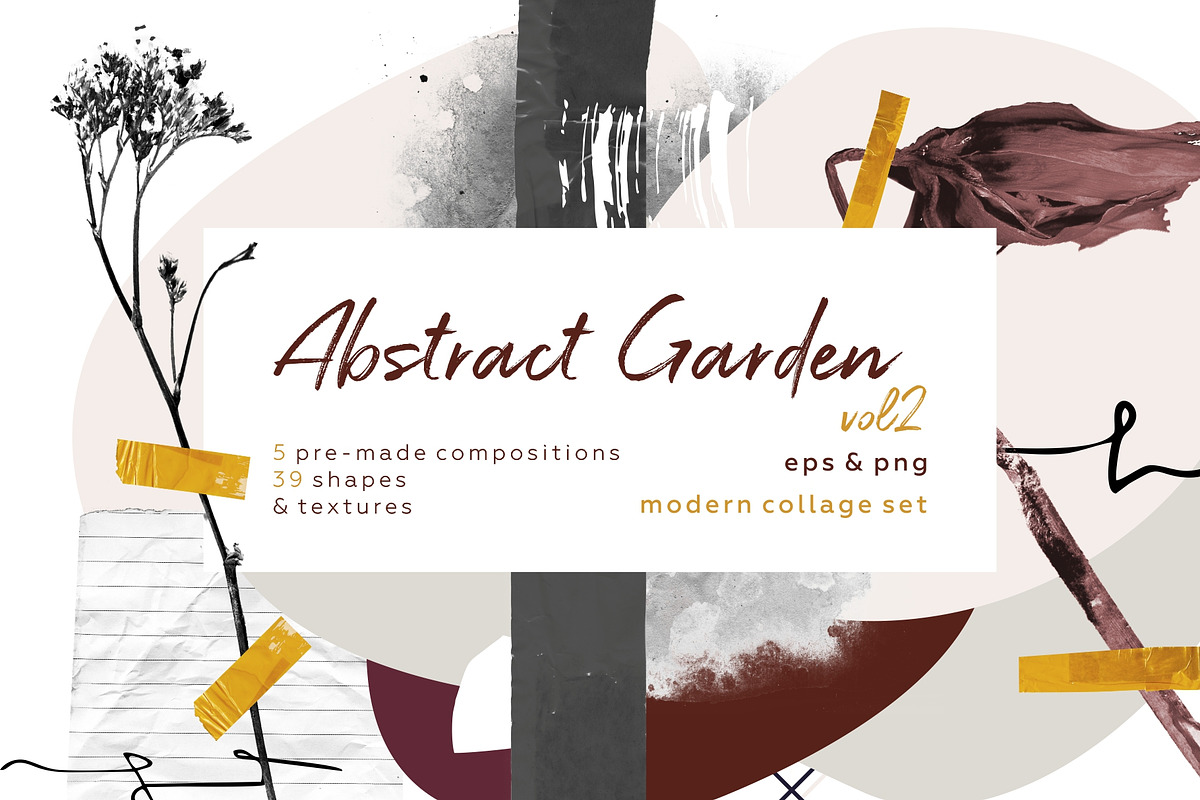 Moody garden. Abstract floral set., an Object Graphic by lisa_kalev (Photo 1 of 12)