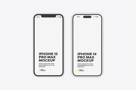 iPhone 12 and iPhone 14 Mockup, an iPhone Mockup by UnicDesign