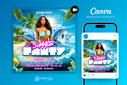 Summer Party Flyer Animated Template, a Flyer Template by PeetalyStudioDesigns (Thumbnail 1 of 5)