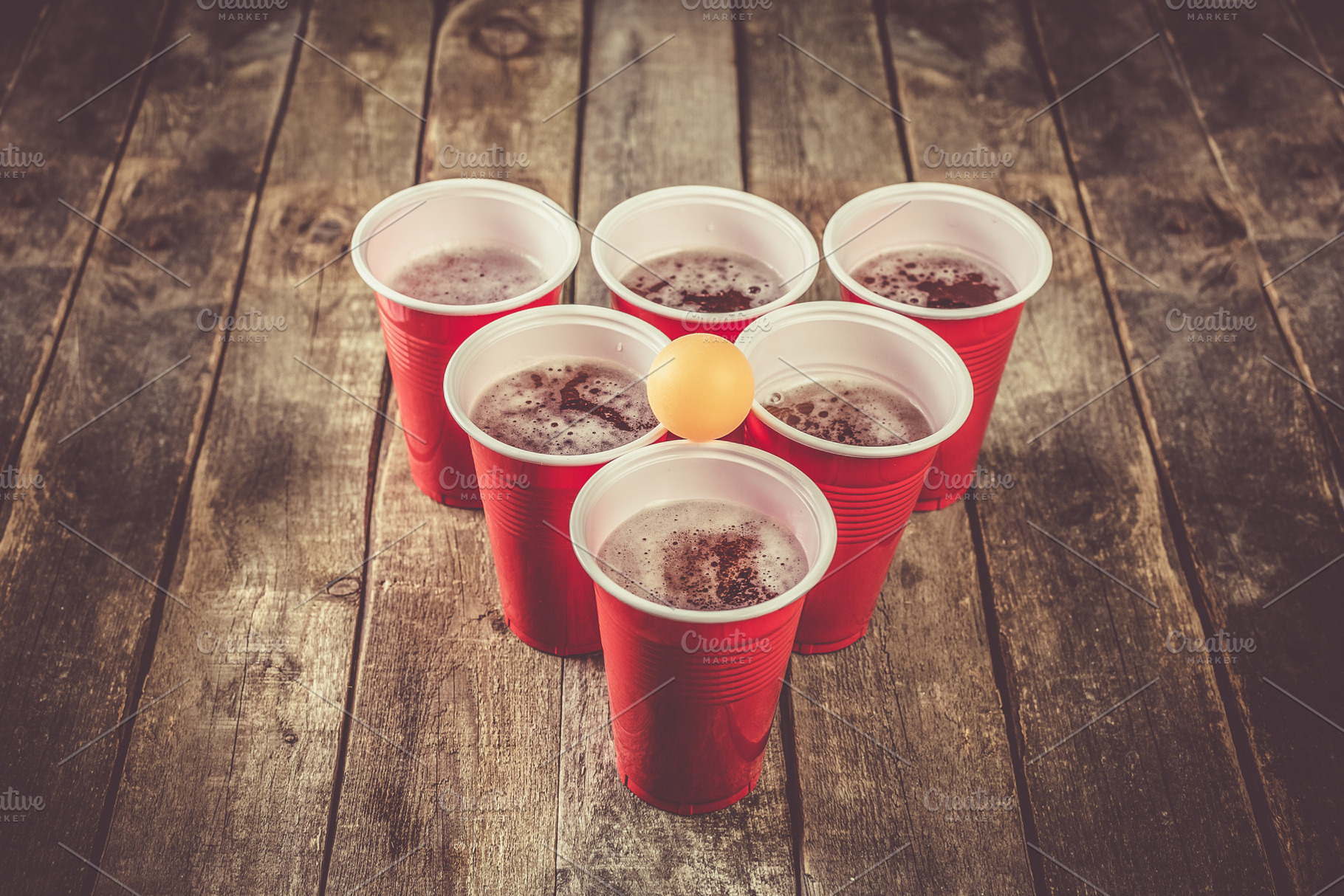 College party sport  beer pong stock photo containing beer and pong, a Food & Drink Photo by NaumenkoOS