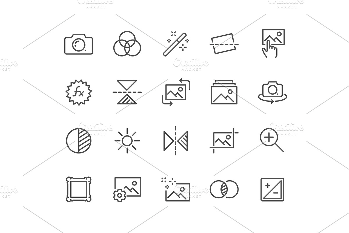 Line Image Editing Icons, an Object Graphic by Davooda