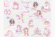 Rainbow Unicorn Clipart, an Animal Illustration by GlamArtZhanna (Thumbnail 5 of 6)