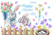 Easter watercolor clipart PNG, an Illustration by Alena Kurian (Thumbnail 1 of 2)