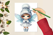 Christmas Cute Fairy Clipart, an Illustration by designcity5 (Thumbnail 5 of 5)