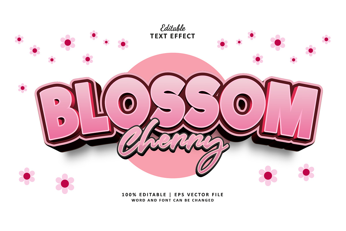 Text Effect Cherry Blossom, a Layer Style Add-On by Navy Graphic (Photo 1 of 2)