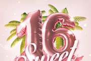 Sweet 16 Rose Gold Template Flyer, a Poster Template by Love Giftery (Thumbnail 2 of 2)