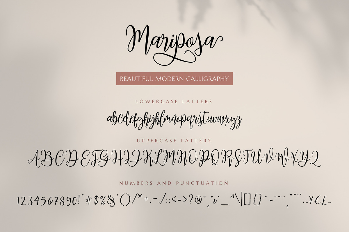 Mariposa Script Calligraphy, a Script Font by Rocket Template (Photo 12 of 15)