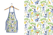 Blue monkeys - watercolor patterns, a Pattern Graphic by ramika (Thumbnail 4 of 7)