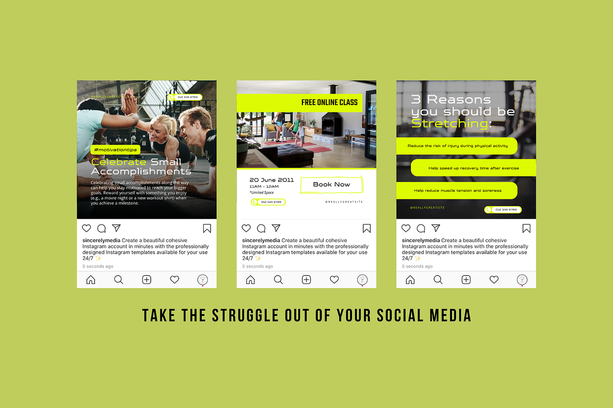 Fitness Coach Social Media, a Social Media Template by Sincerely Media (Photo 3 of 9)