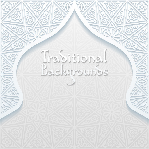 Set of traditional backgrounds, a Decorative Illustration by Absent A