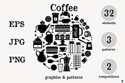 Coffee graphics and patterns, a Texture Illustration by Olillia (Thumbnail 3 of 4)